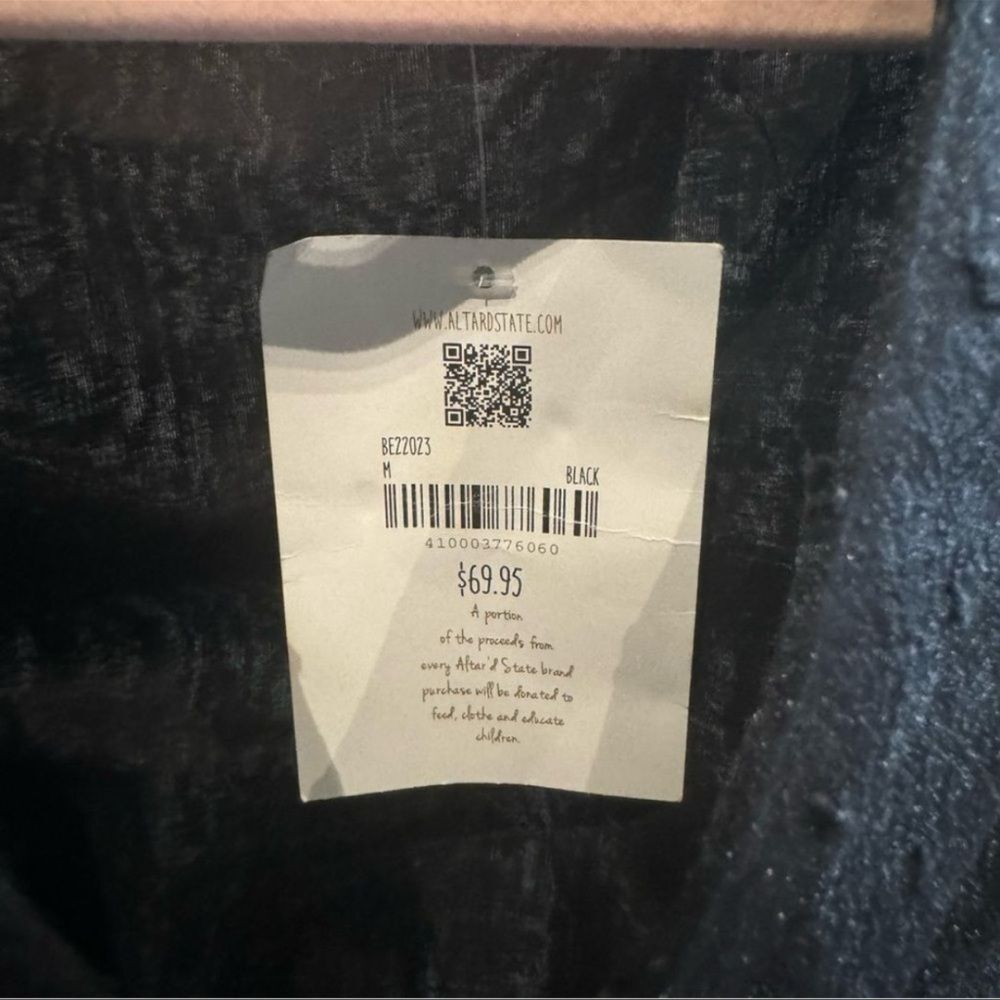 Altar’d State Black Swiss Dot Sheer Sleeve Blouse | Size M | NWT - Picture 5 of 8